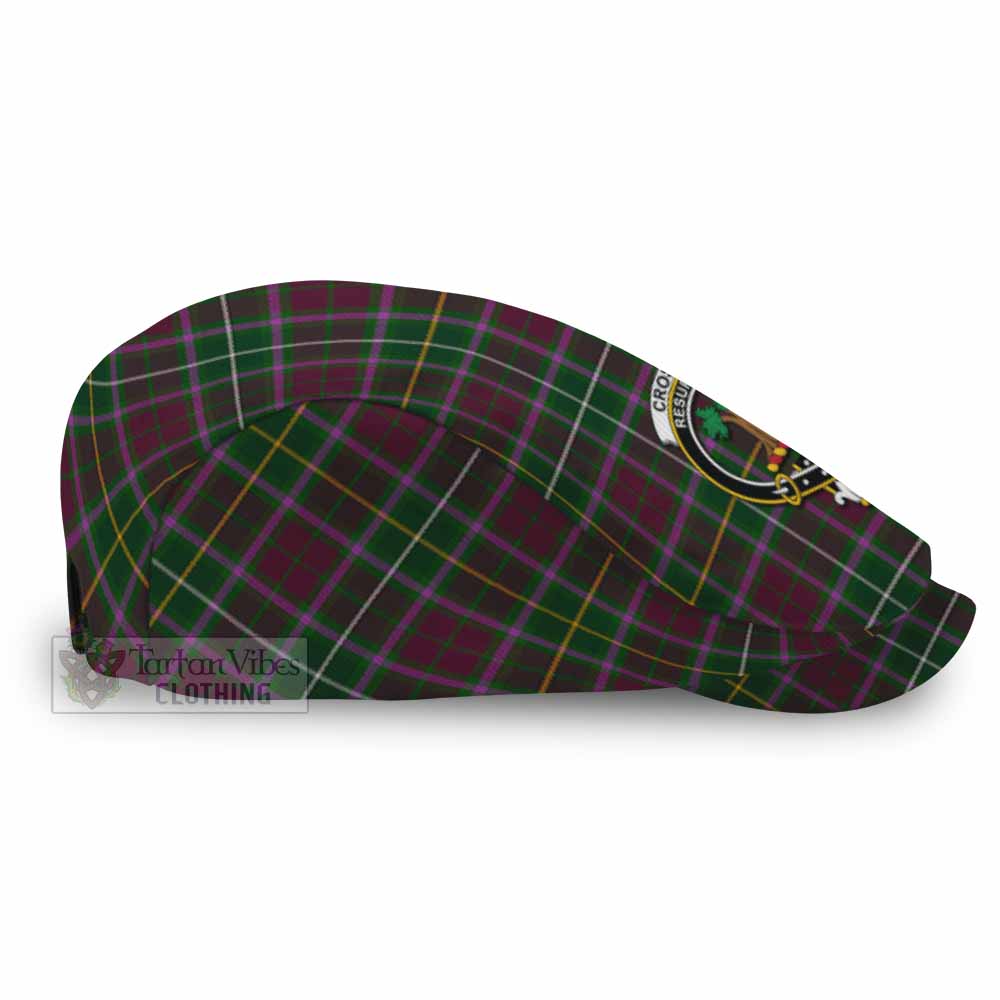 Crosbie Family Crest Tartan Jeff Cap, Tartan Flat Cap