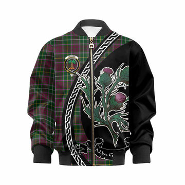 Crosbie Family Crest Tartan Kid Bomber Jacket Alba Thistle Inspired - Tartan Vibes Clothing