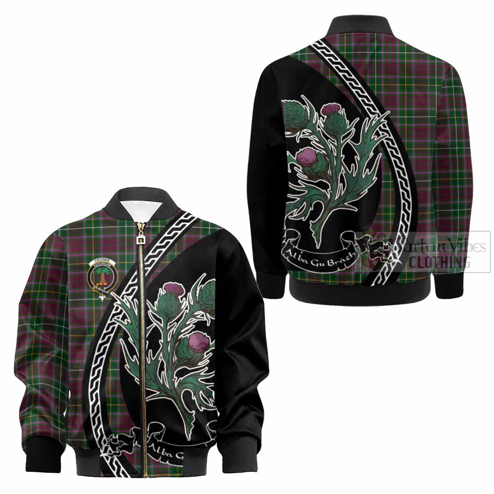 Crosbie Family Crest Tartan Kid Bomber Jacket Alba Thistle Inspired - Tartan Vibes Clothing