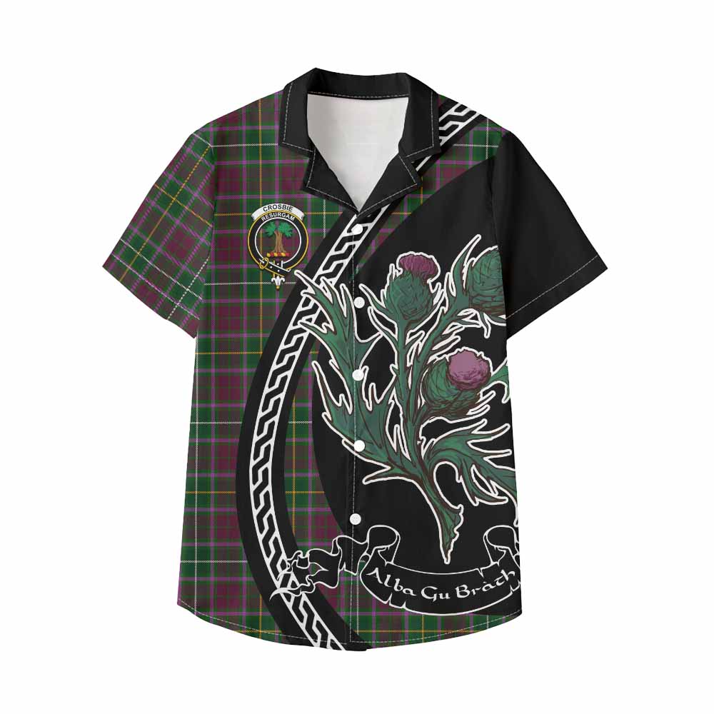 Crosbie Family Crest Tartan Kid Hawaiian Shirt Alba Thistle Inspired - Tartan Vibes Clothing