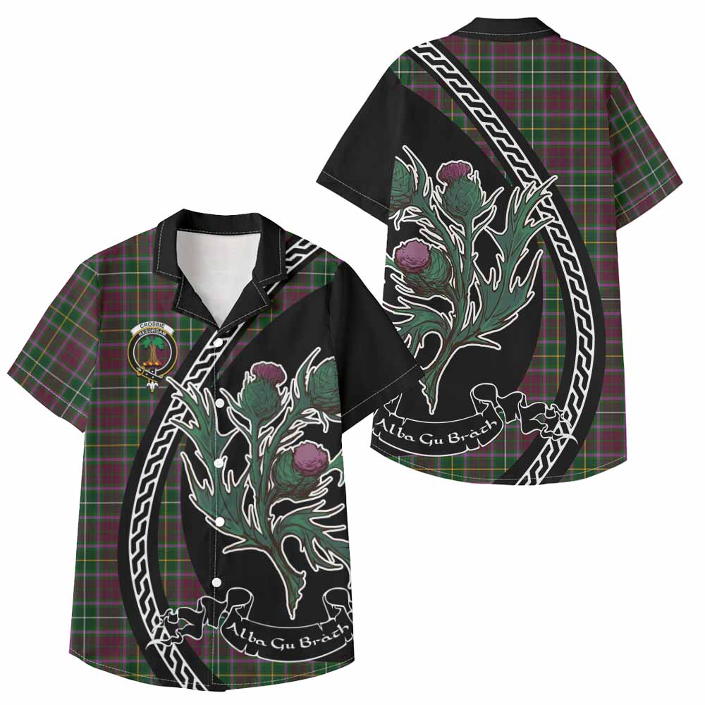 Crosbie Family Crest Tartan Kid Hawaiian Shirt Alba Thistle Inspired - Tartan Vibes Clothing