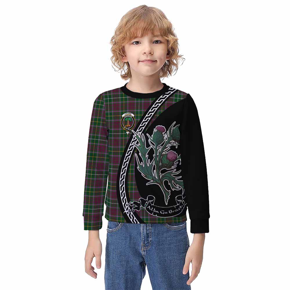 Crosbie Family Crest Tartan Kid Knitted Sweatshirt Alba Thistle Inspired - Tartan Vibes Clothing