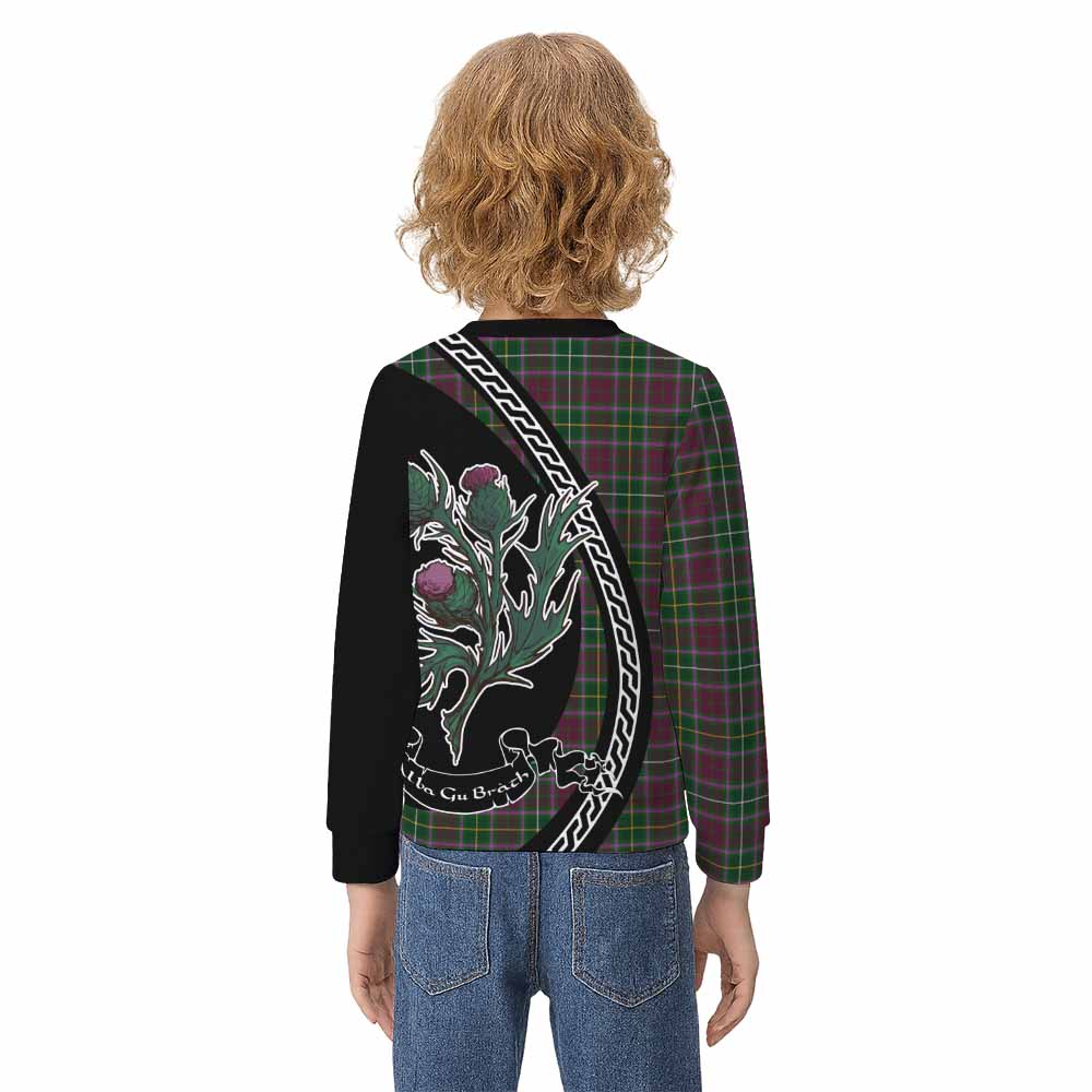 Crosbie Family Crest Tartan Kid Knitted Sweatshirt Alba Thistle Inspired - Tartan Vibes Clothing