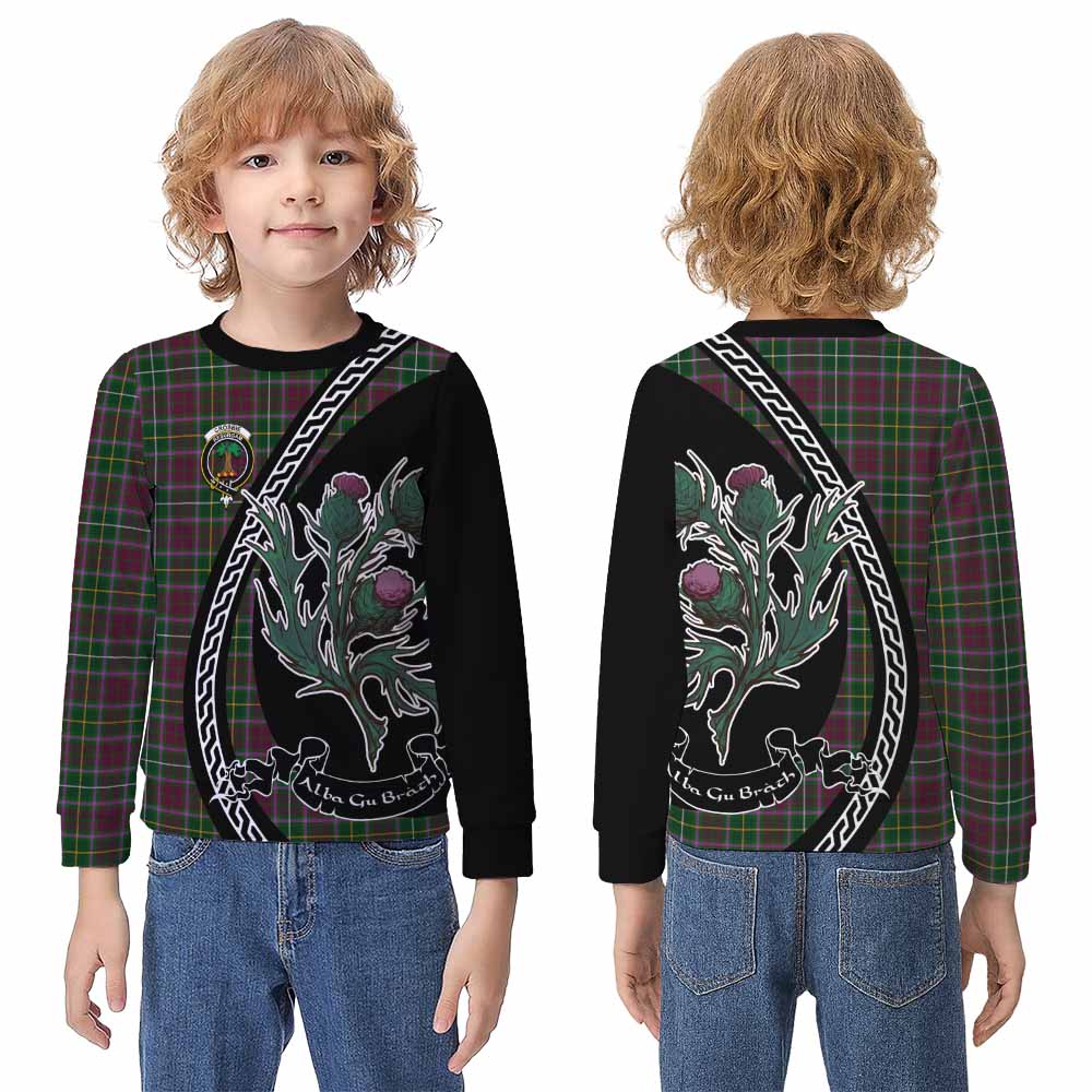 Crosbie Family Crest Tartan Kid Knitted Sweatshirt Alba Thistle Inspired - Tartan Vibes Clothing