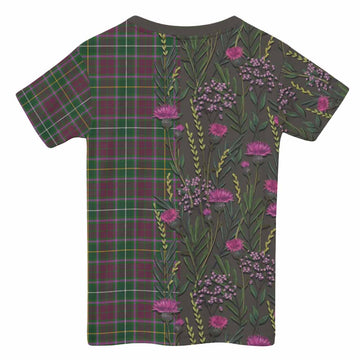 Crosbie Family Crest Tartan Kid T-shirt Scottish Thistle Flower Pattern Half Style - Tartan Vibes Clothing