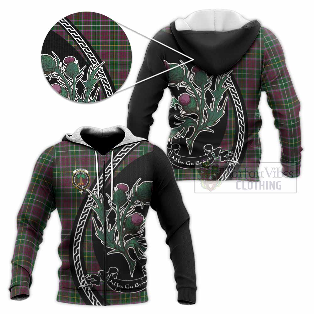 Crosbie Family Crest Tartan Knitted Hoodie Alba Thistle Inspired - Tartan Vibes Clothing