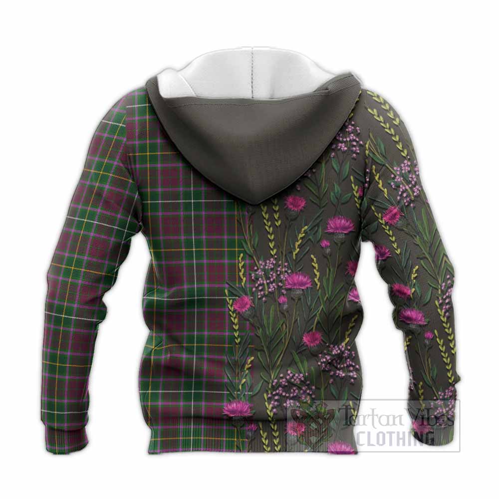 Crosbie Family Crest Tartan Knitted Hoodie Scottish Thistle Flower Pattern Half Style - Tartan Vibes Clothing