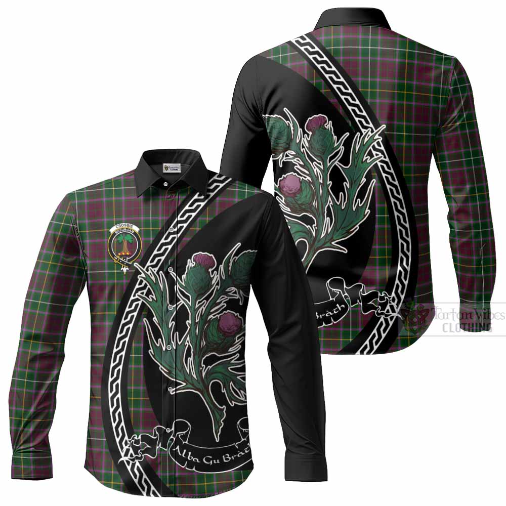 Crosbie Family Crest Tartan Long Sleeve Button Shirts Alba Thistle Inspired - Tartan Vibes Clothing