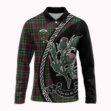 Crosbie Family Crest Tartan Long Sleeve Polo Shirt Alba Thistle Inspired - Tartan Vibes Clothing