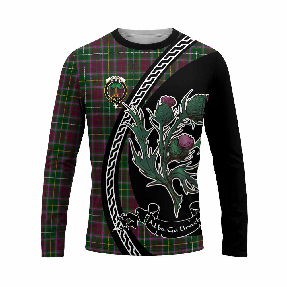 Crosbie Family Crest Tartan Long Sleeve T-Shirt Alba Thistle Inspired - Tartan Vibes Clothing