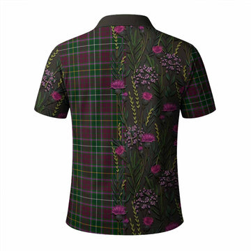Crosbie Family Crest Tartan Polo Shirt Scottish Thistle Flower Pattern Half Style - Tartan Vibes Clothing
