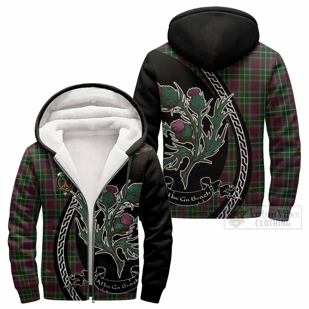 Crosbie Family Crest Tartan Sherpa Hoodie Alba Thistle Inspired - Tartan Vibes Clothing