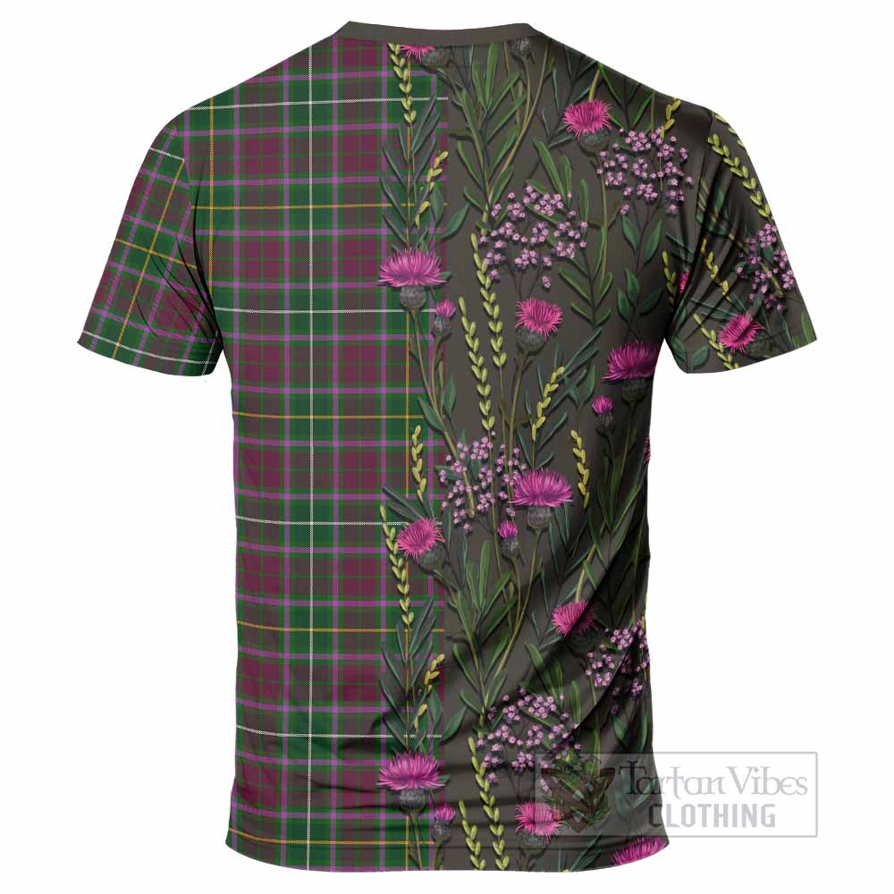 Crosbie Family Crest Tartan T-Shirt Scottish Thistle Flower Pattern Half Style - Tartan Vibes Clothing