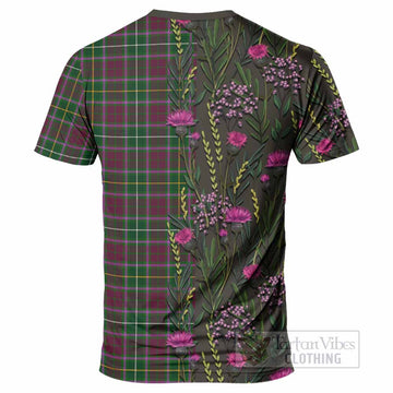 Crosbie Family Crest Tartan T-Shirt Scottish Thistle Flower Pattern Half Style - Tartan Vibes Clothing