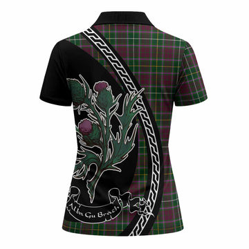 Crosbie Family Crest Tartan Women Polo Shirt Alba Thistle Inspired - Tartan Vibes Clothing