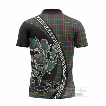 Crosbie Family Crest Tartan Zipper Polo Shirt Alba Thistle Inspired - Tartan Vibes Clothing