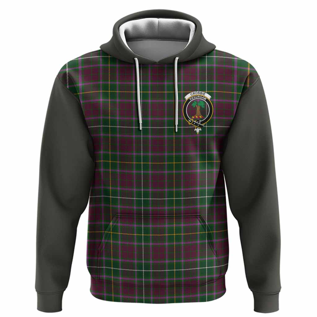 Crosbie Tartan Accent Hoodie with Family Crest