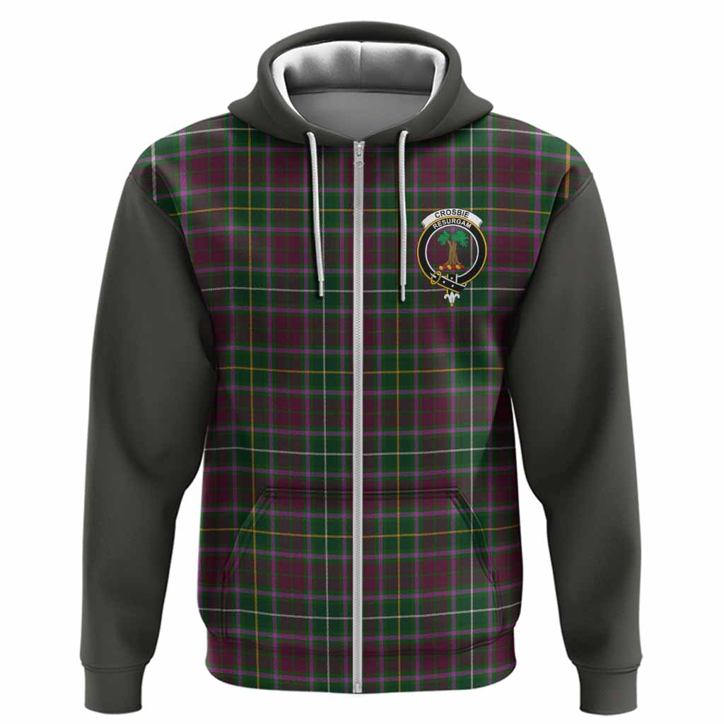 Crosbie Tartan Accent Hoodie with Family Crest