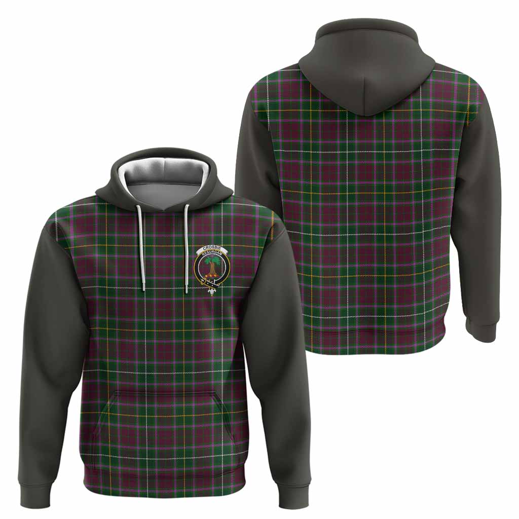 Crosbie Tartan Accent Hoodie with Family Crest