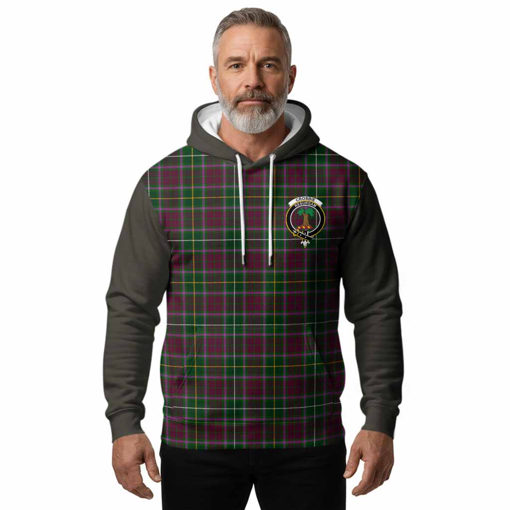 Crosbie Tartan Accent Hoodie with Family Crest