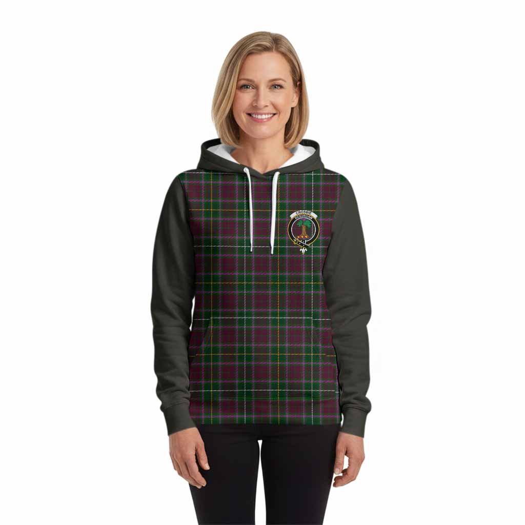 Crosbie Tartan Accent Hoodie with Family Crest