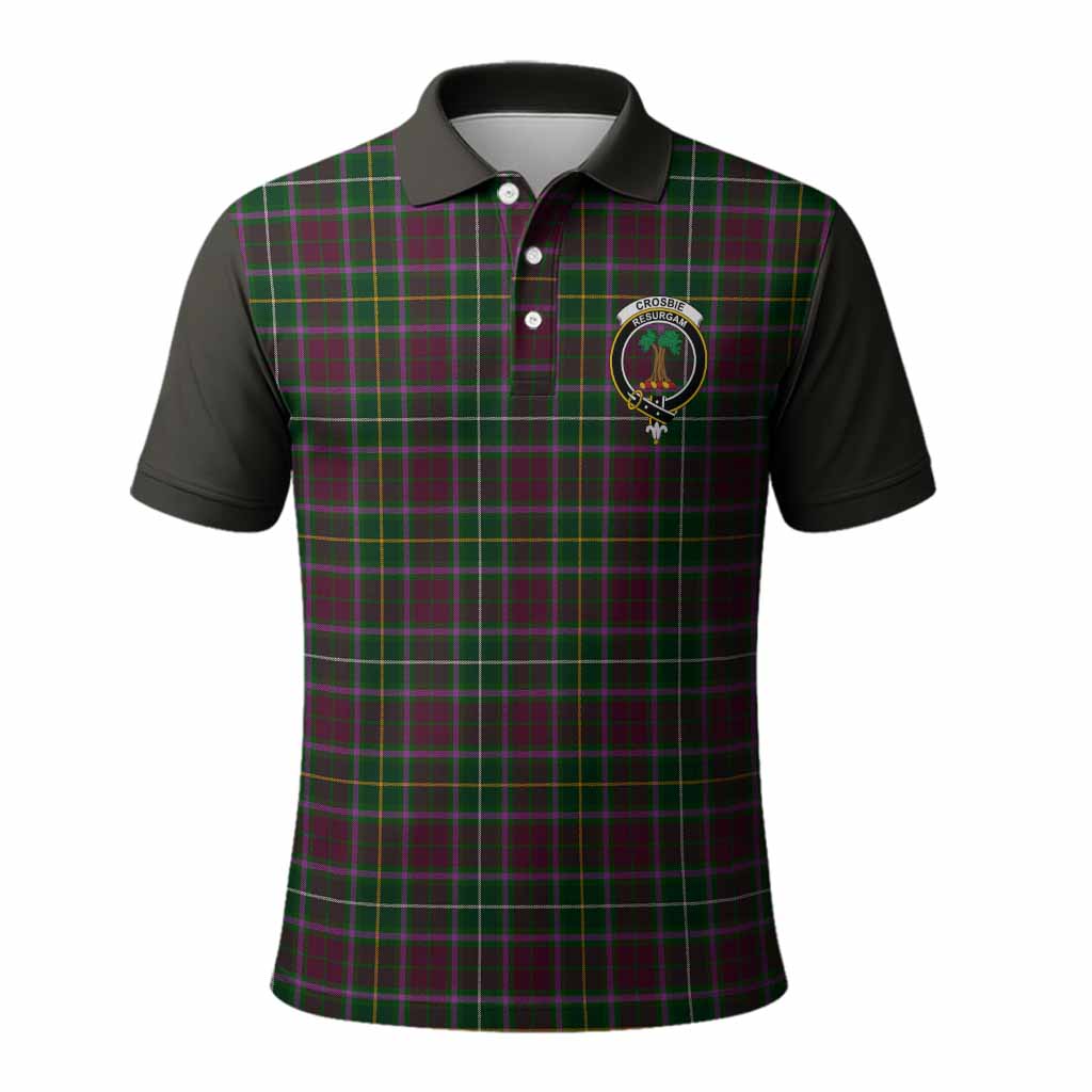 Crosbie Tartan Accent Polo Shirt with Family Crest