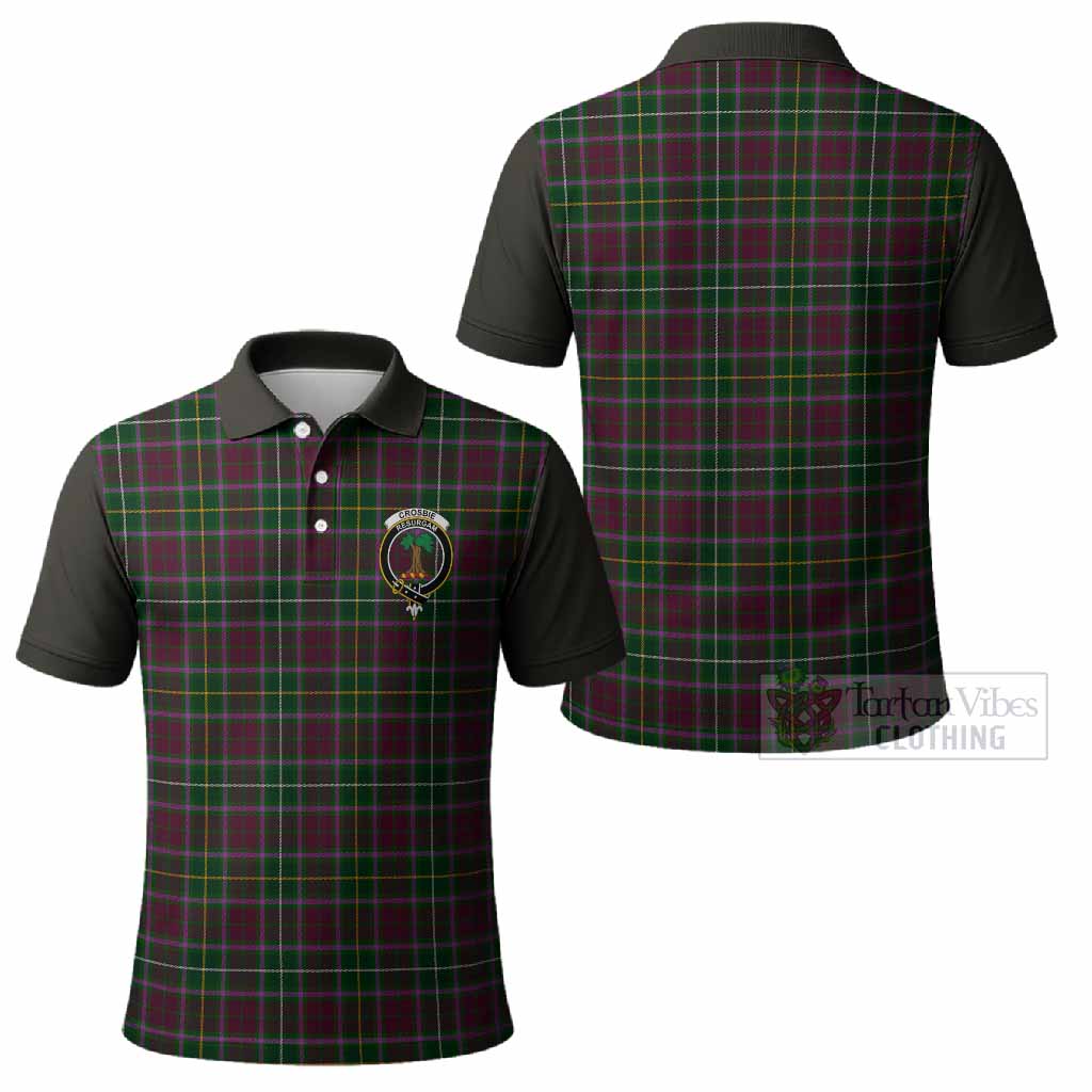 Crosbie Tartan Accent Polo Shirt with Family Crest