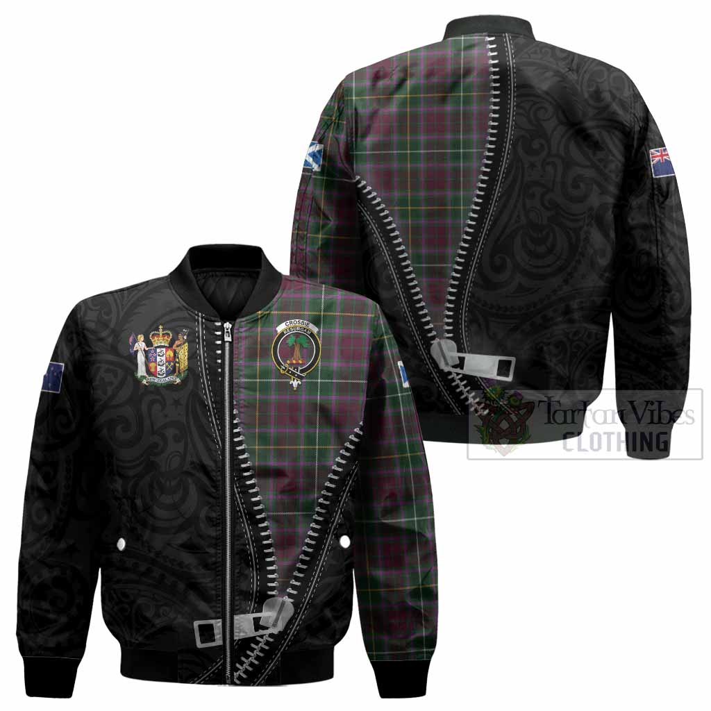 Crosbie Tartan Bomber Jacket New Zealand Pattern Unique Zipper Stylized