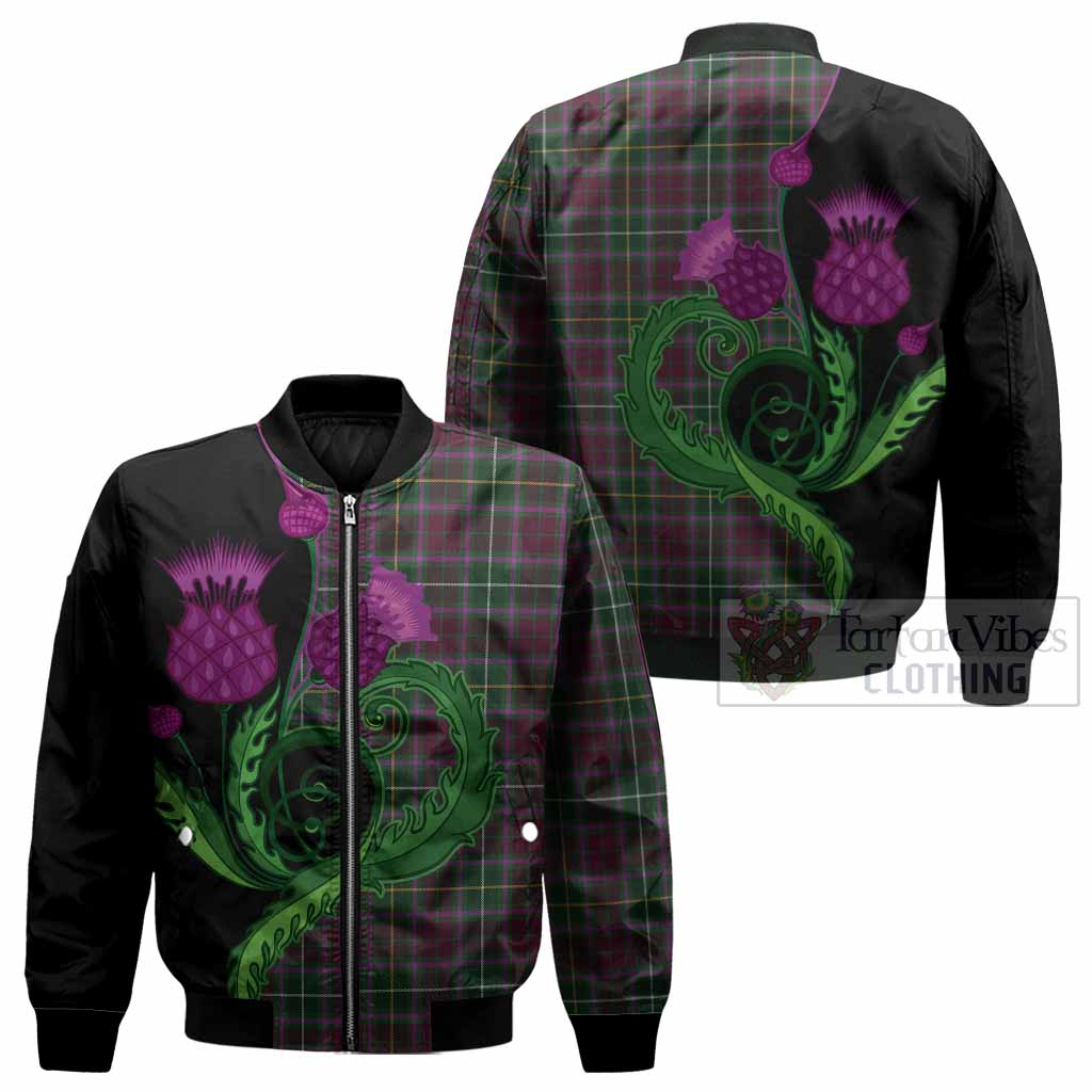 Crosbie Tartan Bomber Jacket Traditional Scottish Thistle