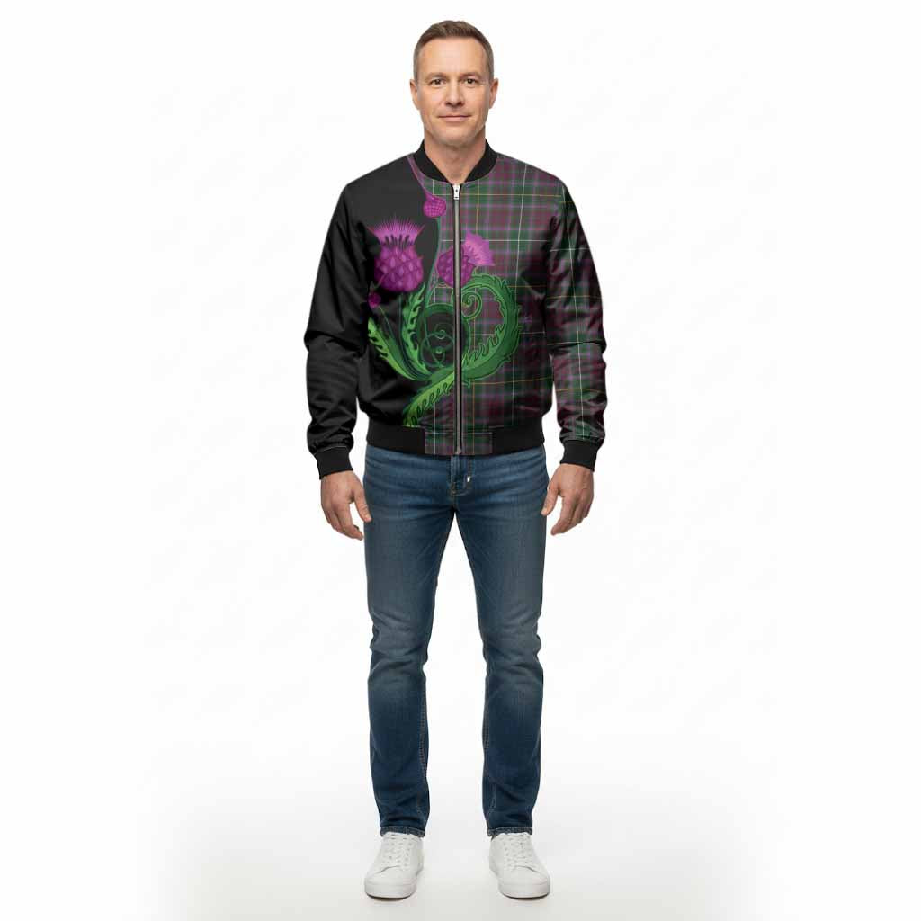 Crosbie Tartan Bomber Jacket Traditional Scottish Thistle