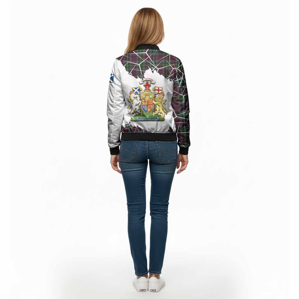 Crosbie Tartan Bomber Jacket with Family Crest and Lion Rampant Grunge Style