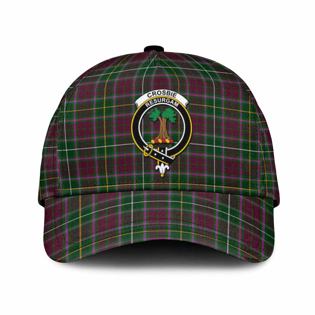 Crosbie Tartan Classic Cap with Family Crest