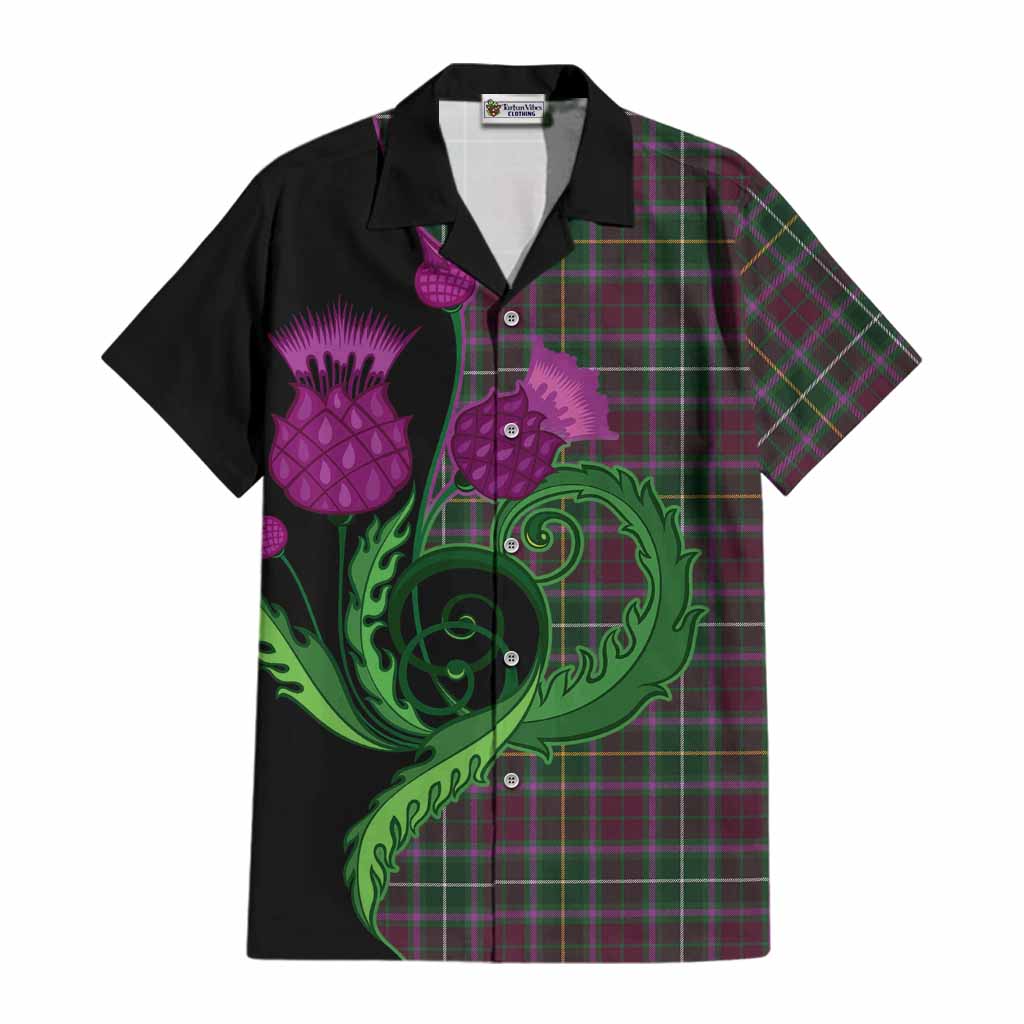 Crosbie Tartan Cotton Hawaiian Shirt Traditional Scottish Thistle