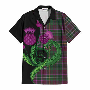 Crosbie Tartan Cotton Hawaiian Shirt Traditional Scottish Thistle