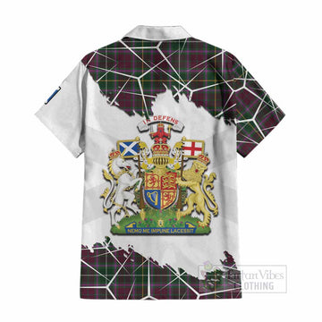 Crosbie Tartan Cotton Hawaiian Shirt with Family Crest and Lion Rampant Grunge Style