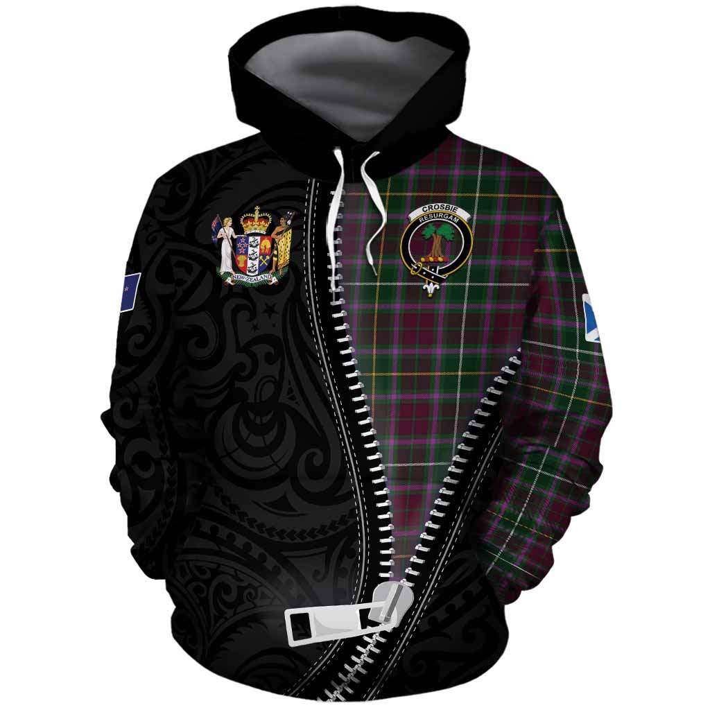Crosbie Tartan Cotton Hoodie New Zealand Pattern Unique Zipper Stylized