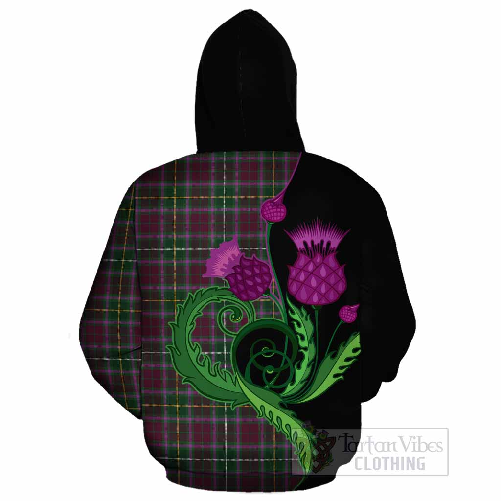 Crosbie Tartan Cotton Hoodie Traditional Scottish Thistle
