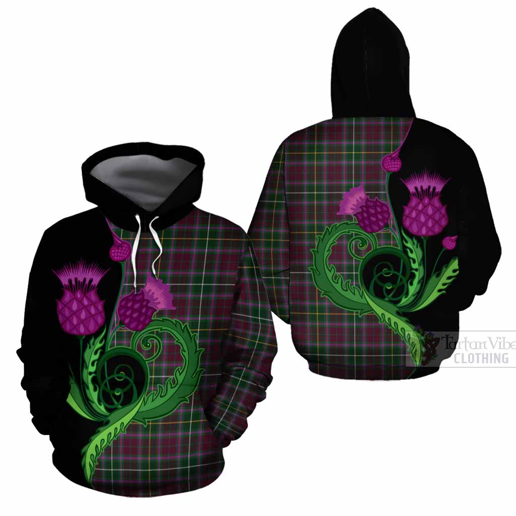 Crosbie Tartan Cotton Hoodie Traditional Scottish Thistle