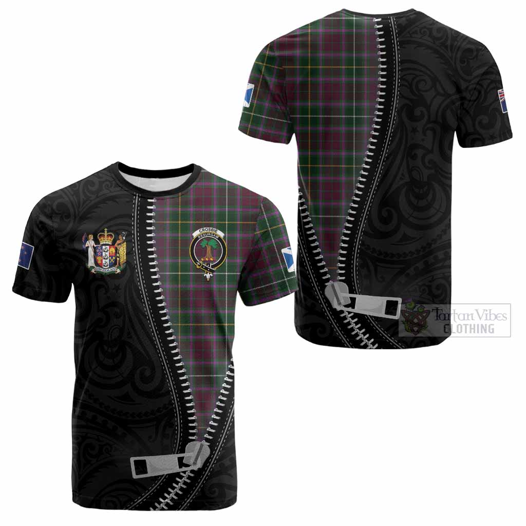 Crosbie Tartan Cotton T-shirt New Zealand Pattern Unique Zipper Stylized