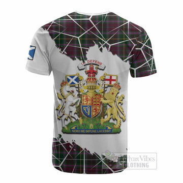 Crosbie Tartan Cotton T-shirt with Family Crest and Lion Rampant Grunge Style