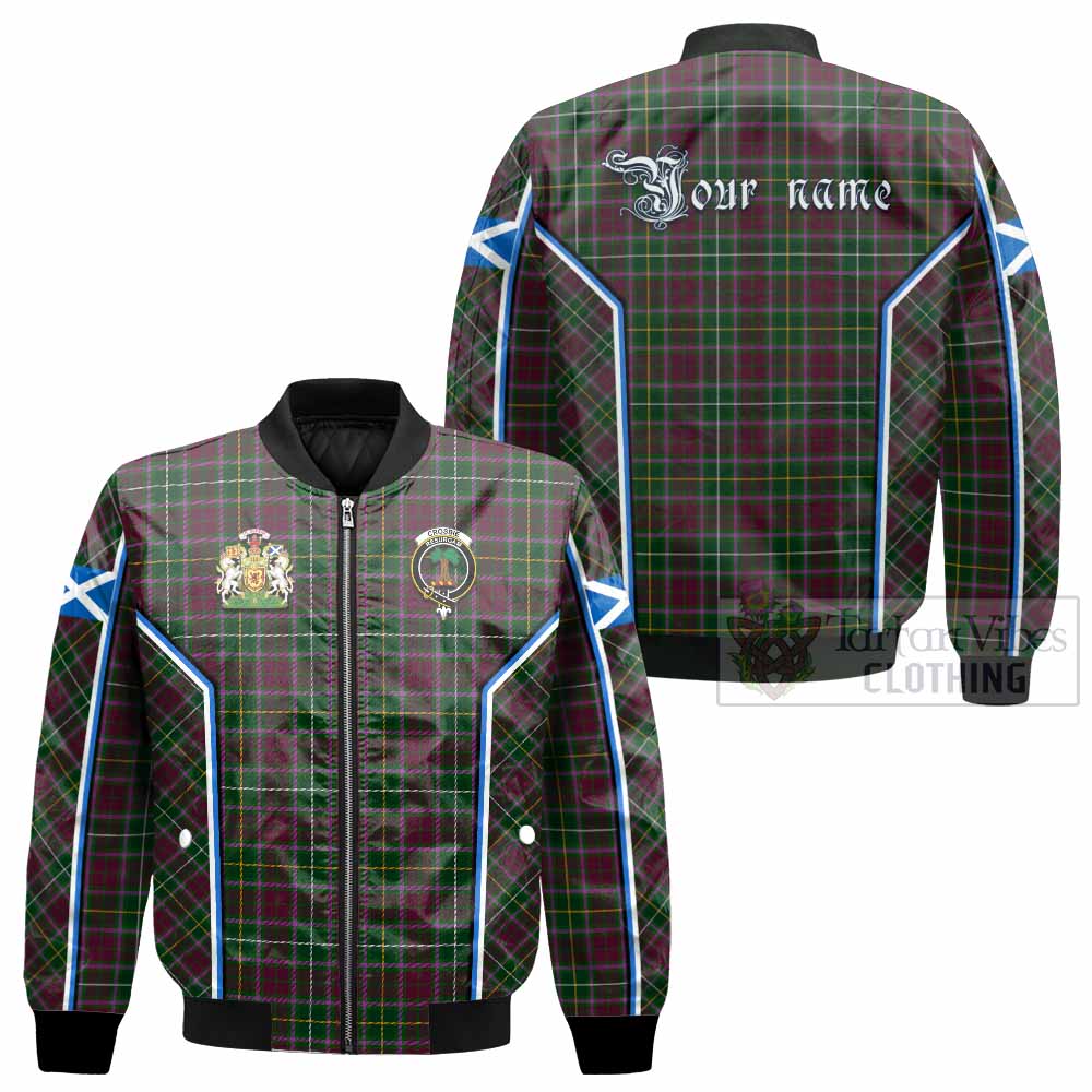 Crosbie Tartan Crest Bomber Jacket Scotland Coat of Arm Flag Style - Tartan Vibes Clothing