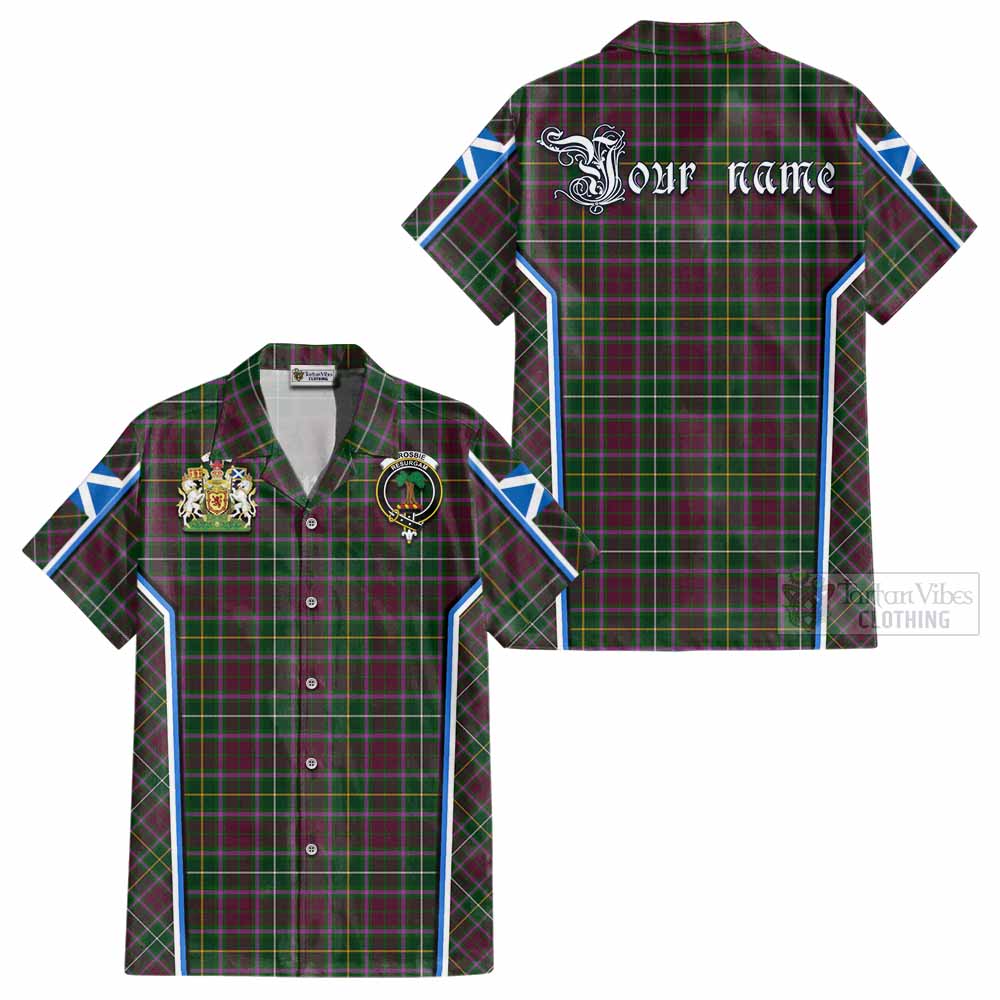 Crosbie Tartan Crest Cotton Hawaiian Shirt Scotland Coat of Arm Flag Style - Tartan Vibes Clothing