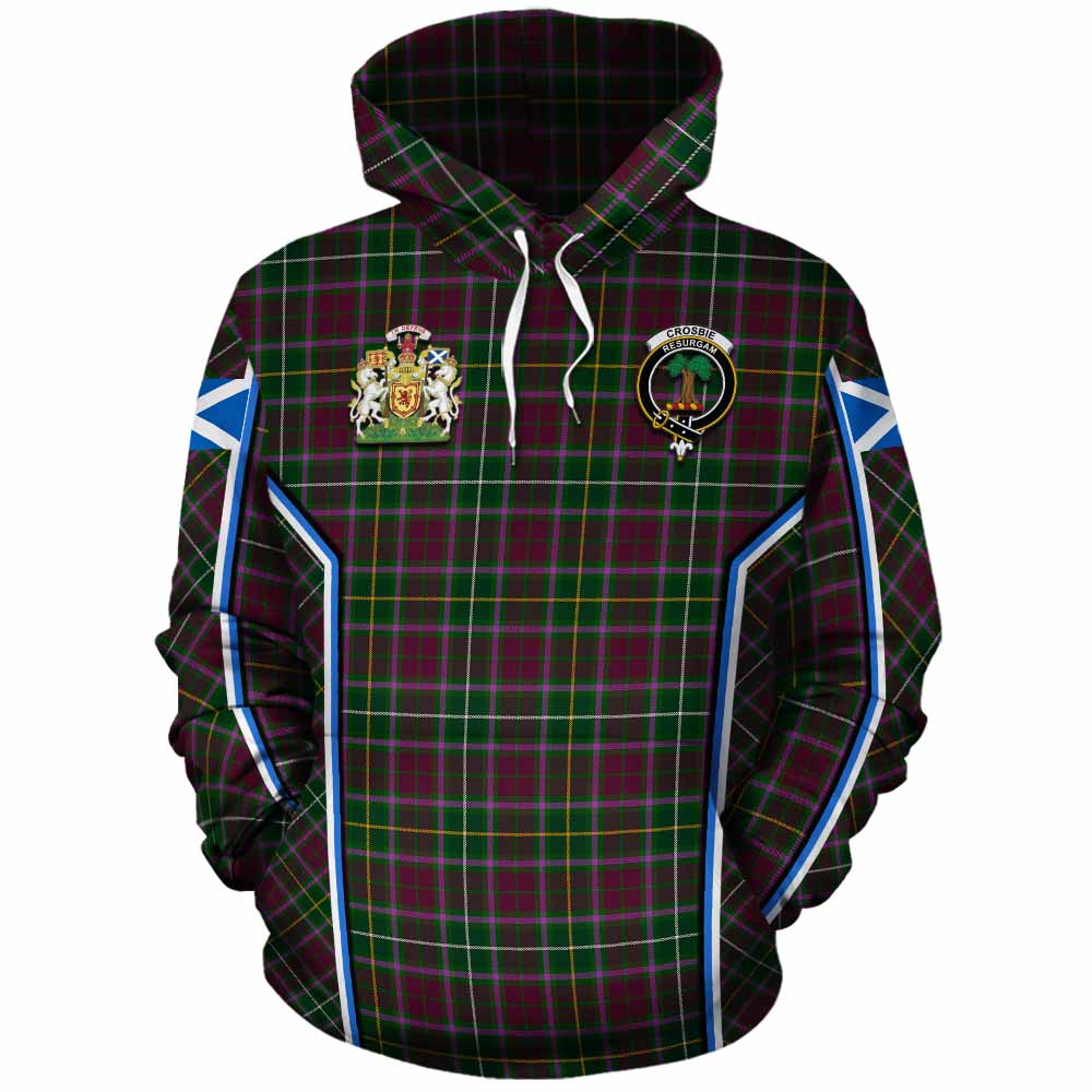 Crosbie Tartan Crest Cotton Hoodie Scotland Coat of Arm Flag Style - Tartan Vibes Clothing