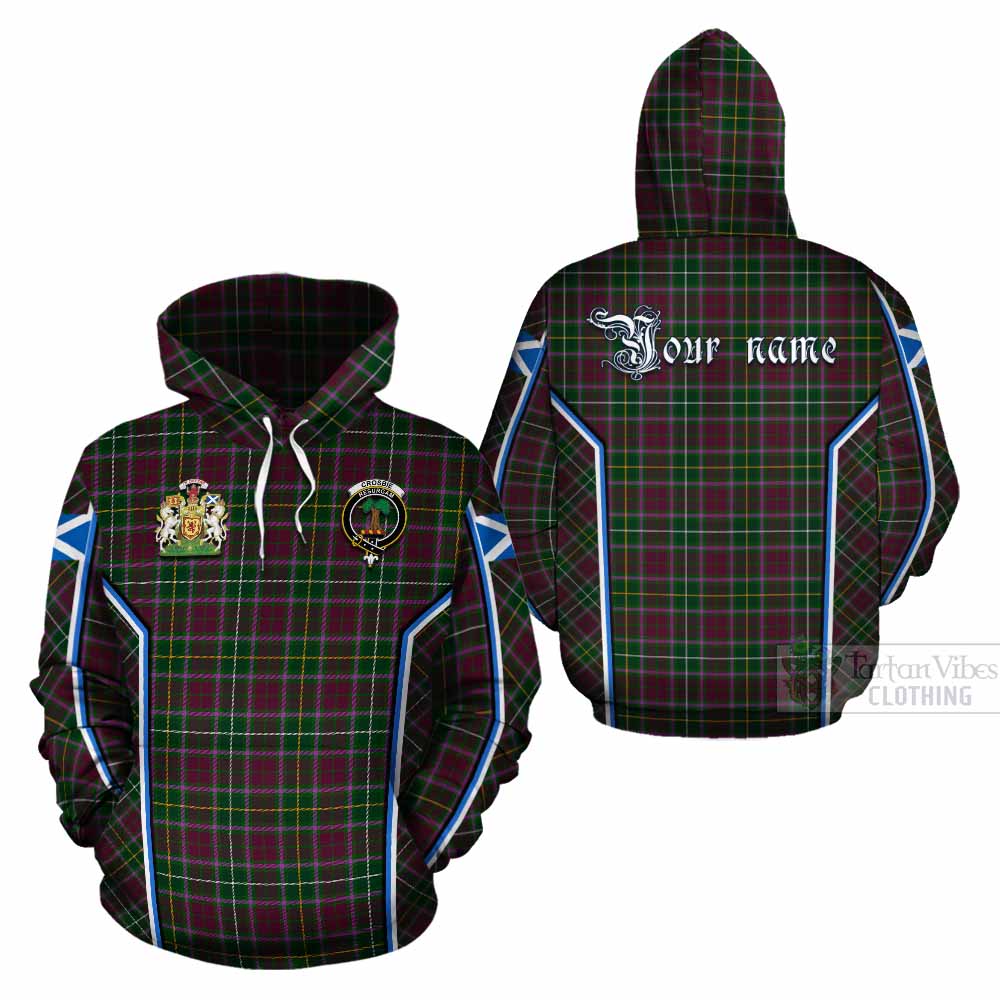 Crosbie Tartan Crest Cotton Hoodie Scotland Coat of Arm Flag Style - Tartan Vibes Clothing