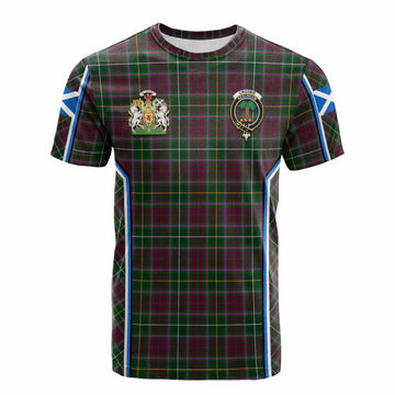 Crosbie Tartan Crest Cotton T-shirt Scotland Coat of Arm Flag Style