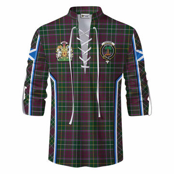 Crosbie Tartan Crest Ghillie Kilt Shirt Scotland Coat of Arm Flag Style - Tartan Vibes Clothing
