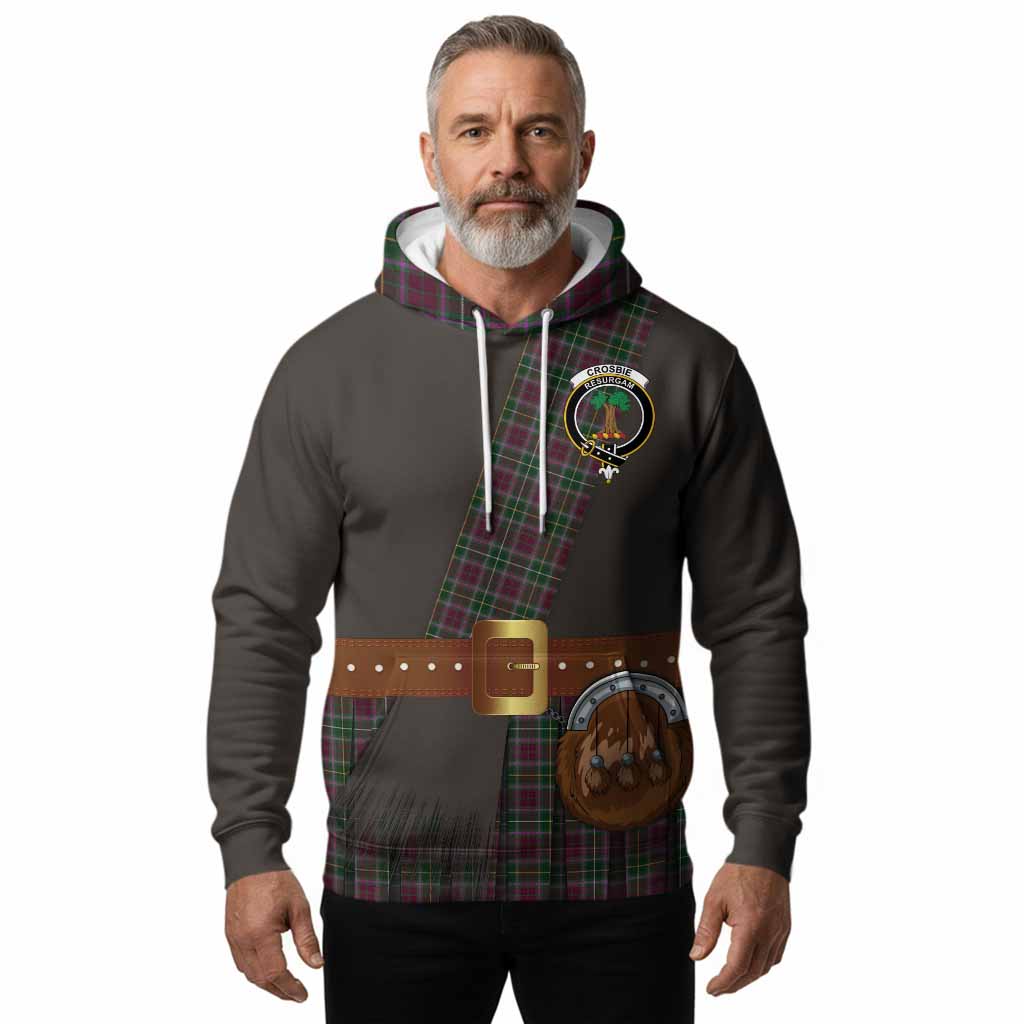 Crosbie Tartan Crest Hoodie Kilt Costume Style