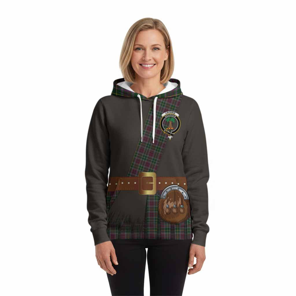 Crosbie Tartan Crest Hoodie Kilt Costume Style