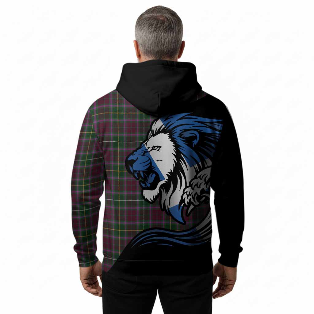 Crosbie Tartan Crest Hoodie Scottish Golden Lions Wave Flow