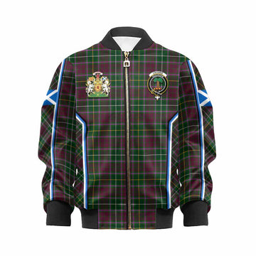 Crosbie Tartan Crest Kid Bomber Jacket Scotland Coat of Arm Flag Style - Tartan Vibes Clothing